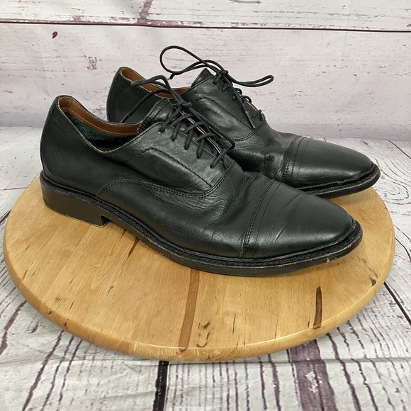 Frye Mens 11D Black Leather Cap Toe Oxford Dress Shoes‎ Made Mexico main image 5